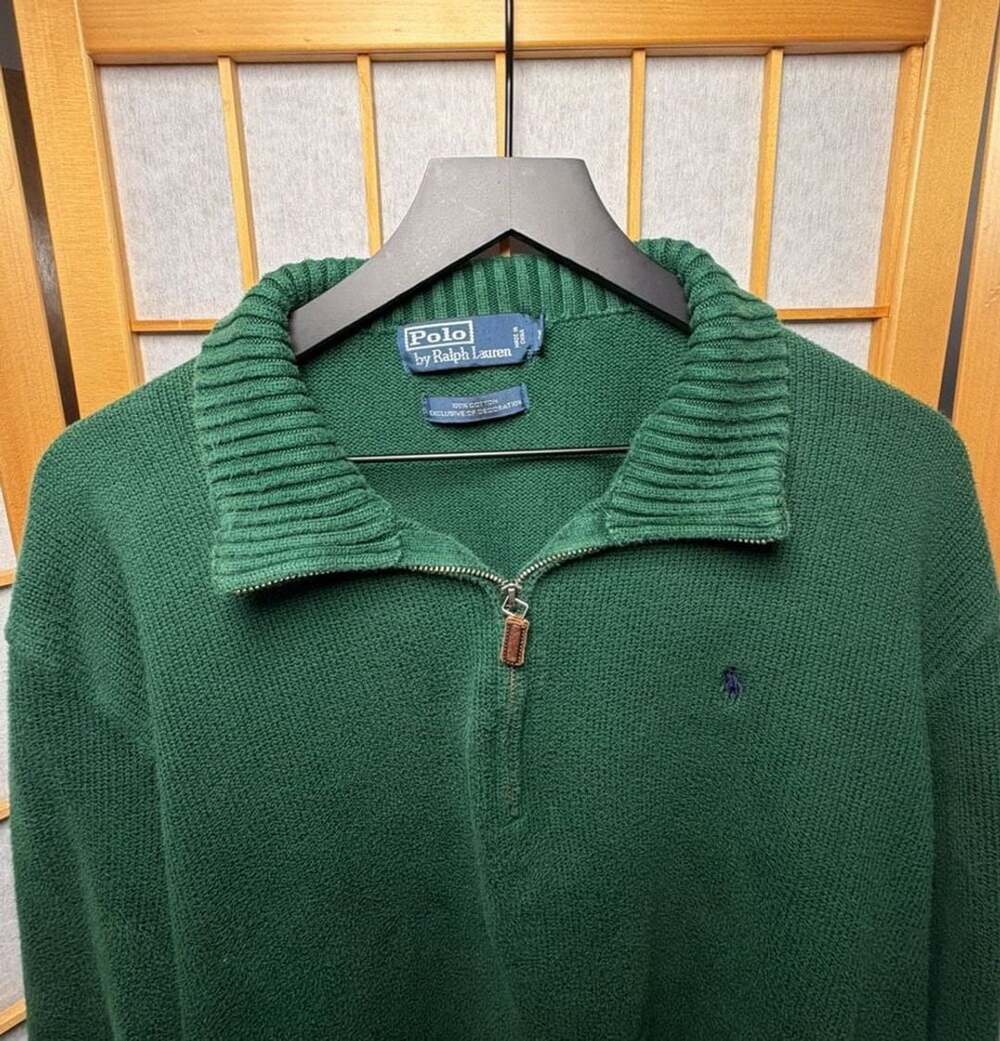 Polo By Ralph Lauren 1/4 Zip Pullover Sweater Size XXL Green